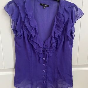 Nanette Lepore Ruffle Vneck Top
